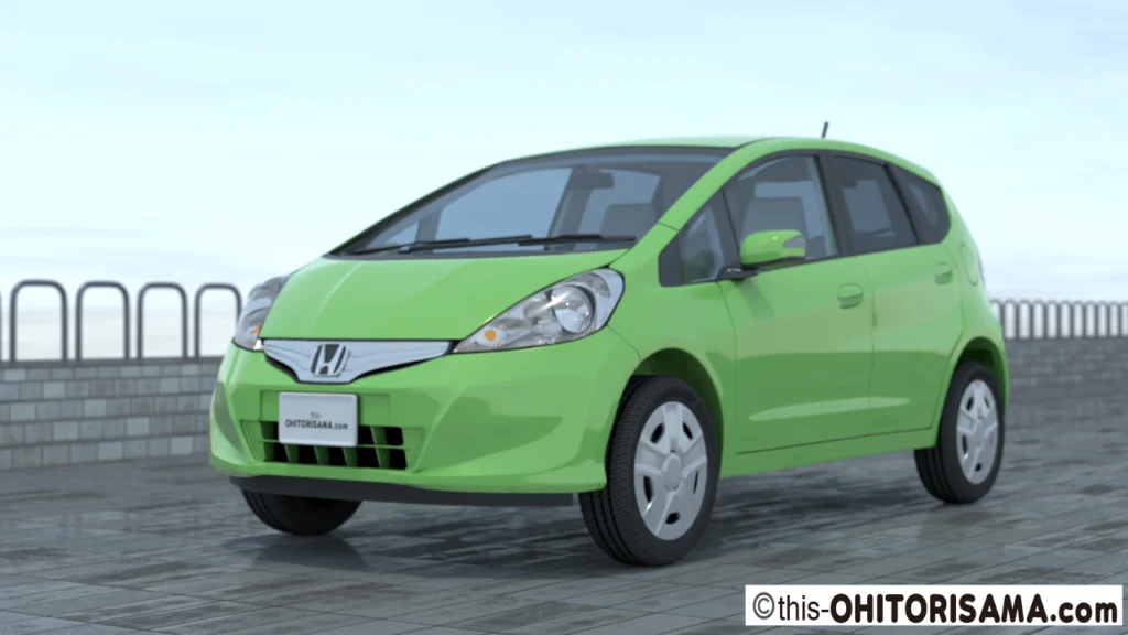 2010年式フィットハイブリッド3DCG画像作例1