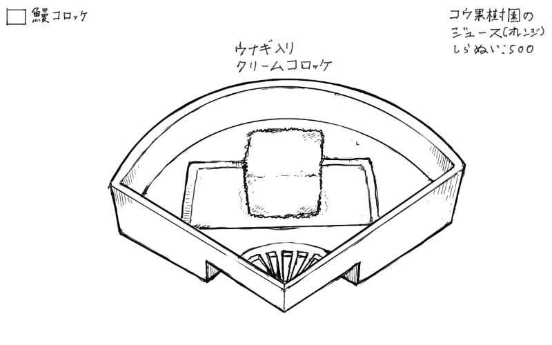 鰻コロッケのスケッチ