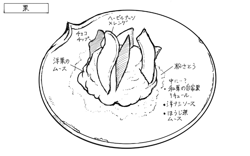 栗のムースのスケッチ