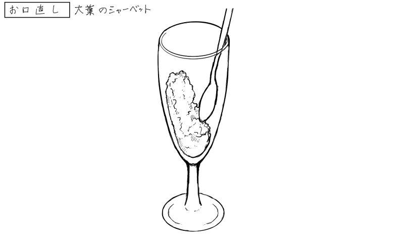 大葉のシャーベットのスケッチ