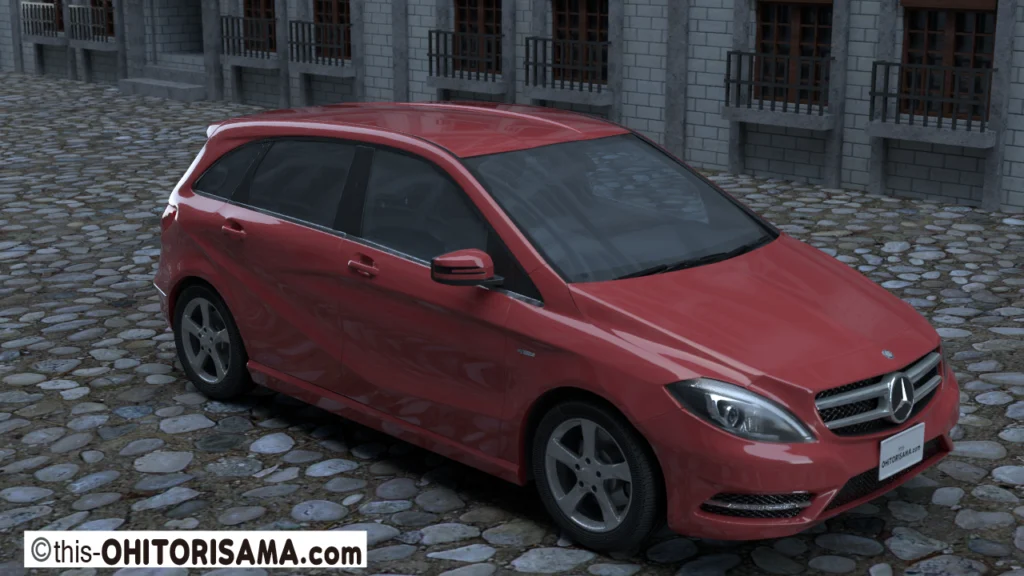 2012年式メルセデスベンツBクラス3DCG画像作例1