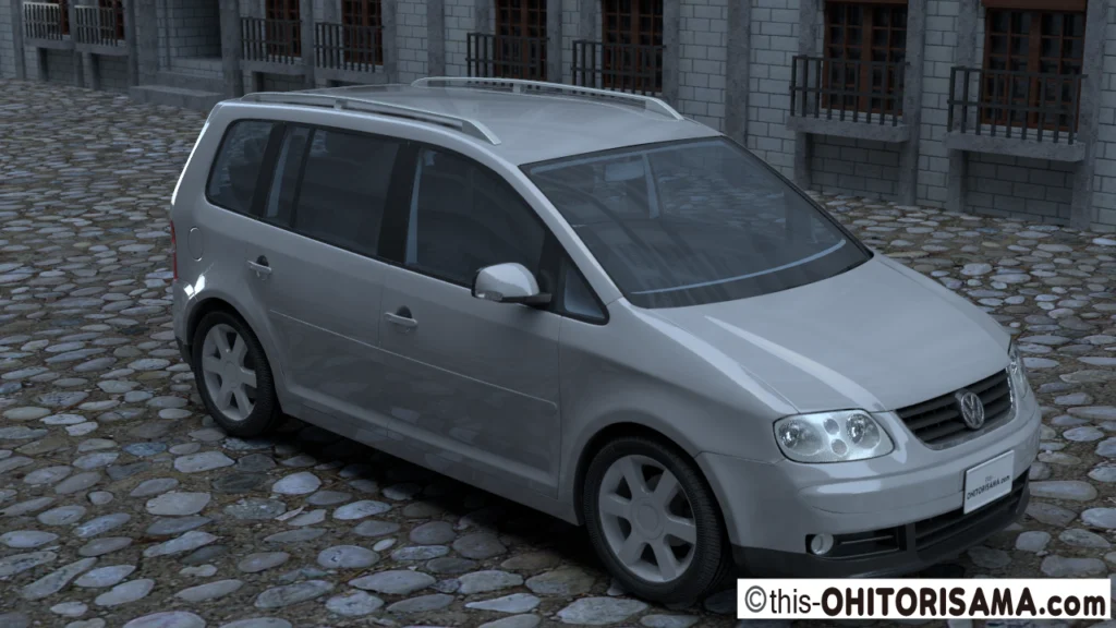 2004年式ゴルフトゥーラン3DCG画像作例1