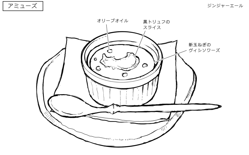 新玉ねぎのヴィシソワーズのスケッチ