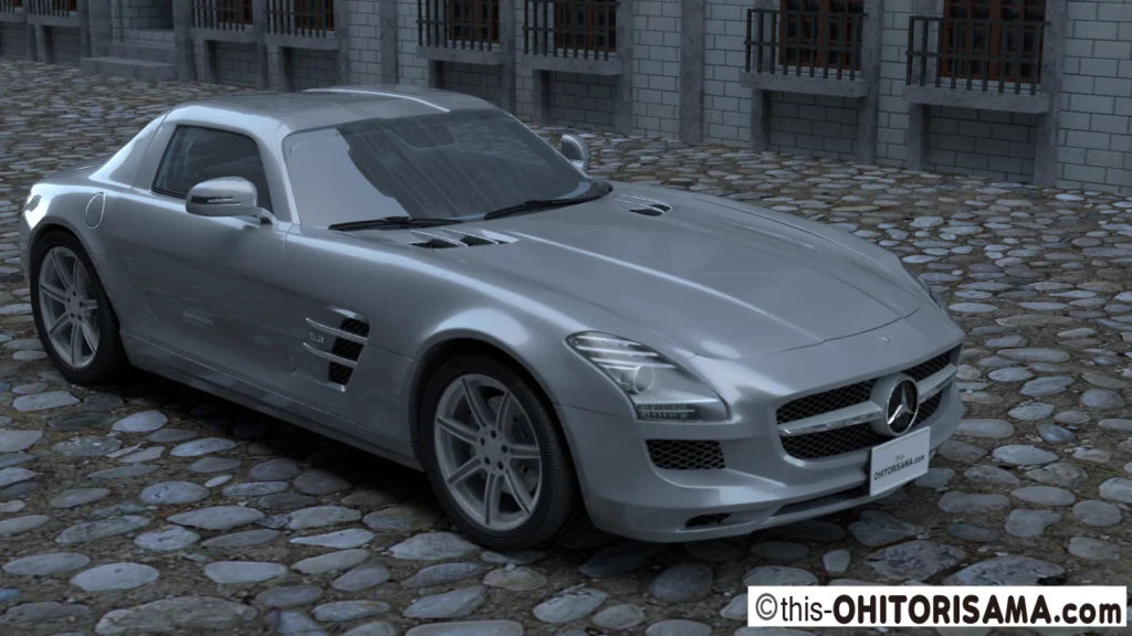 2010年式メルセデスベンツSLS AMG 3DCG画像作例1