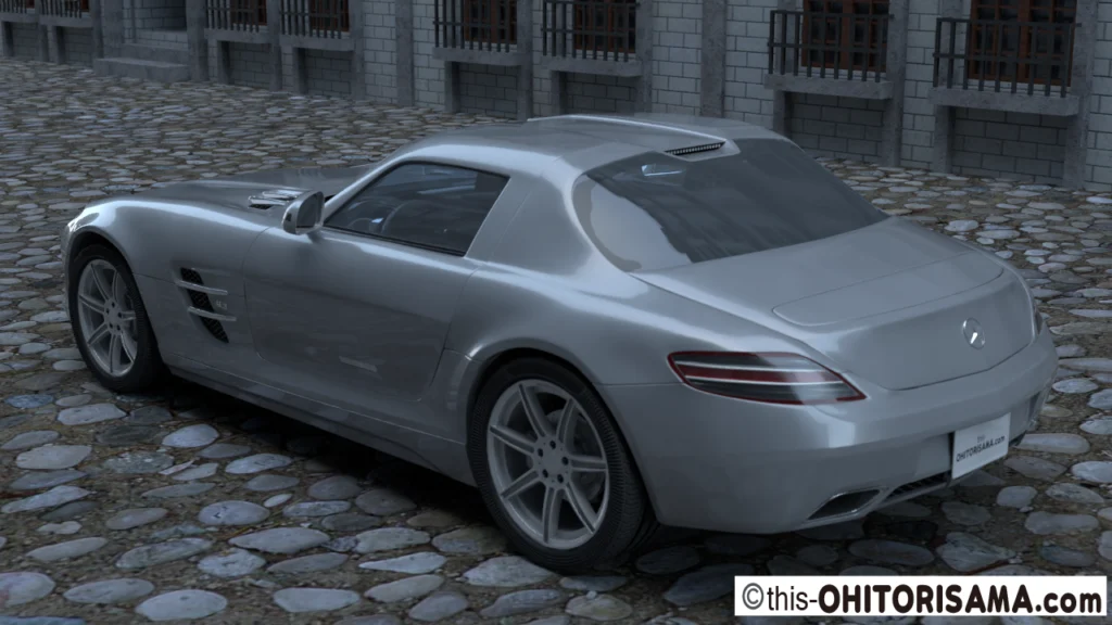 2010年式メルセデスベンツSLS AMG 3DCG画像作例2
