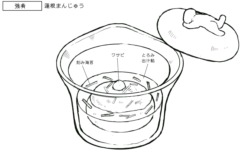蓮根まんじゅうのスケッチ